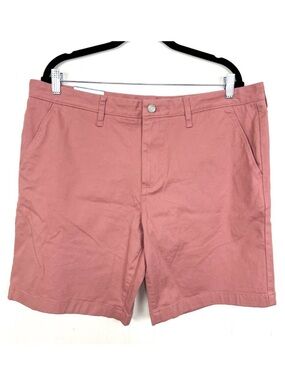 Member's Mark Flat Front Twill Shorts Cotton Stretch Pink Men's Size 38 NWT